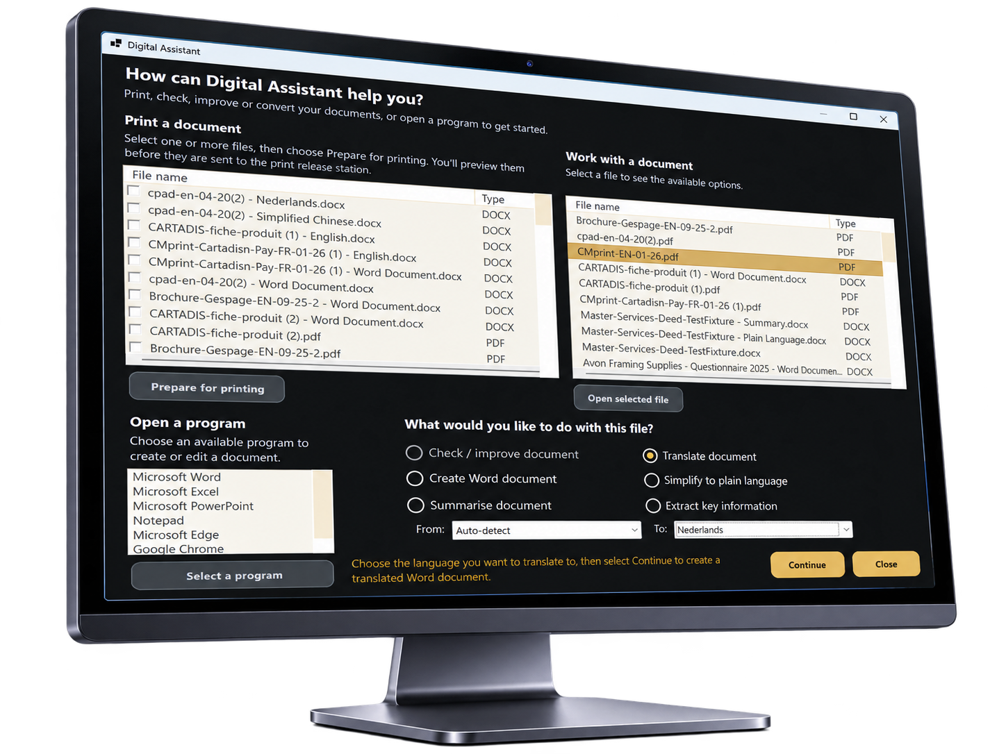 StudioHub Digital Assistant interface